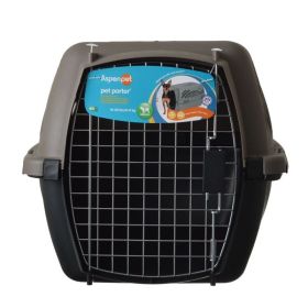 Aspen Pet Porter Heavy Duty Pet Carrier Storm Gray and Black
