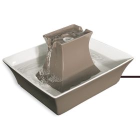 Drinkwell Pagoda Fountain (Option: Taupe Stoneware)